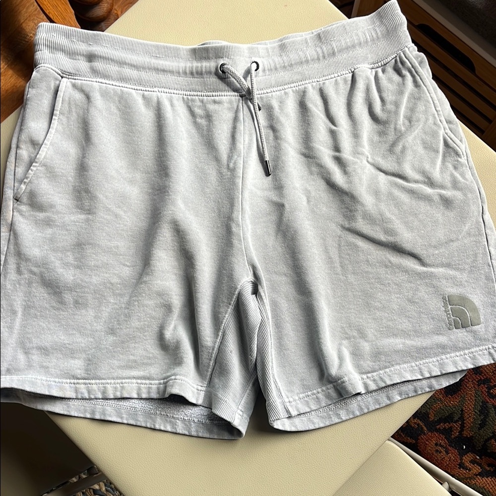 The North Face Light Gray Fleece Drawstring Shorts